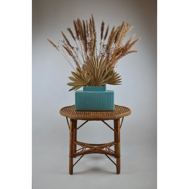 Mid-Century Free-Form Wicker and Rattan Side Table, 1960s For Sale - Image 9 of 17