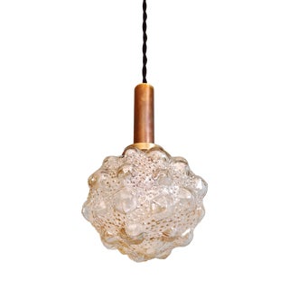 Amber Bubble Glass Pendant Light by Helena Tynell for Glashütte Limburg, 1970s For Sale