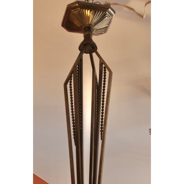 French 4-Arms Chandelier by Muller Frères for Muller Frères, 1930s For Sale - Image 3 of 11