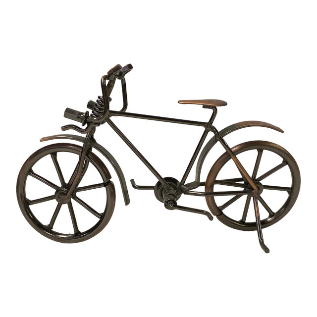Copper Bronze Color Metal Mechanic Bicycle Display Art Figure For Sale