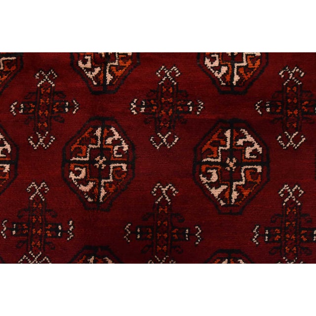 Baloch Runner 4’11” X 14’9” Red Wool Vintage Tribal Hand-Knotted Oriental Rug For Sale - Image 10 of 14