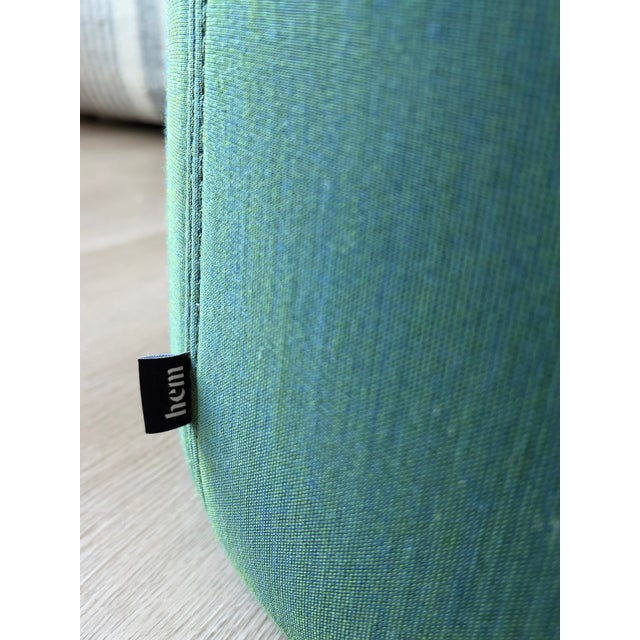 Textile Bon Pouf Ottoman by Hem, — Round, Green ( Blue Available - Sold Individually) For Sale - Image 7 of 7