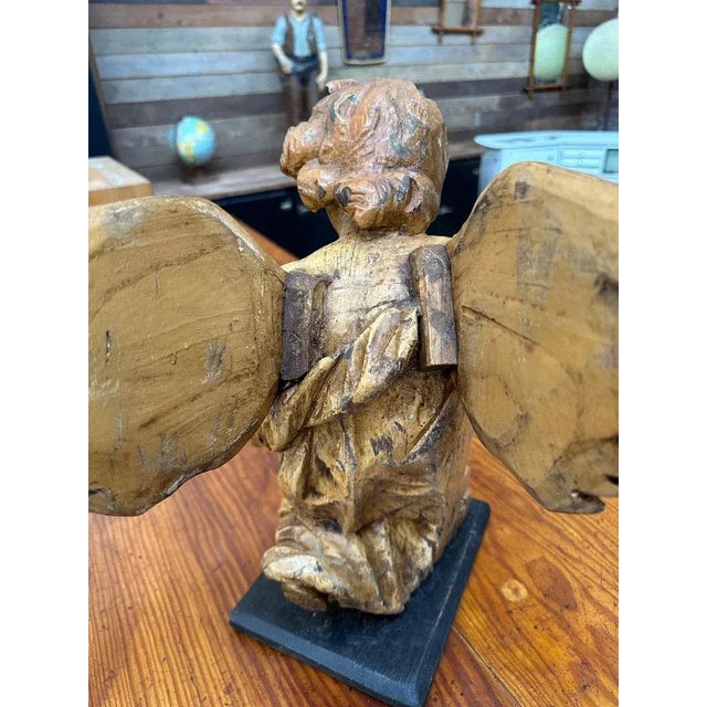 Carved Wooden Angel, 1890s For Sale - Image 5 of 12