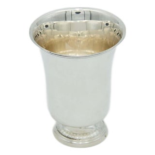 Smooth Silver Cup with Circular Relief Base and Frieze For Sale