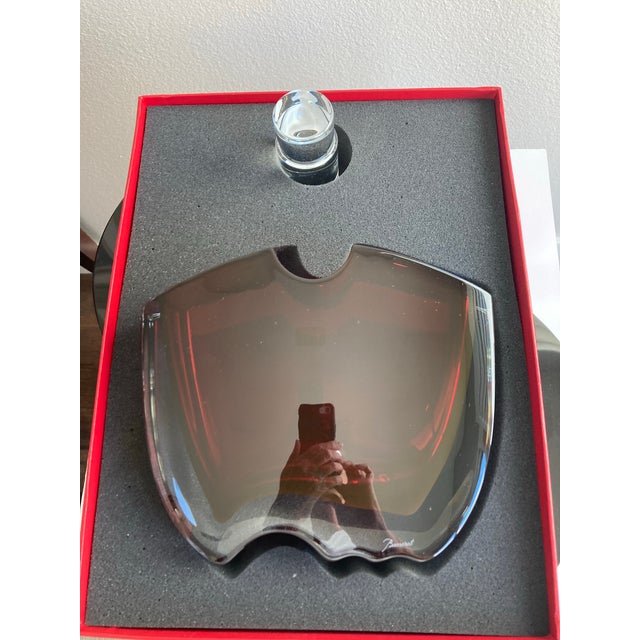 Modern Baccarat Oceania Ruby and Clear Crystal Flower Vase With Box and Booklet For Sale - Image 3 of 7