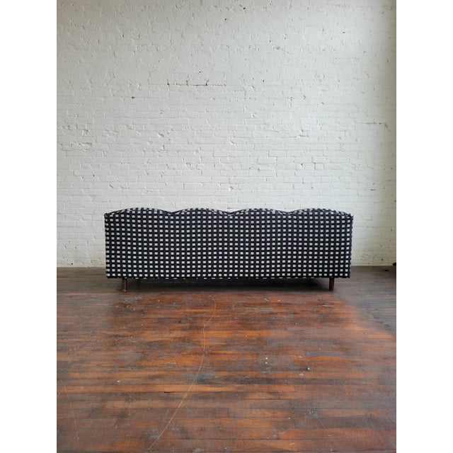 Textile Mid Century Scalloped Back Sofa, 1960s For Sale - Image 7 of 15