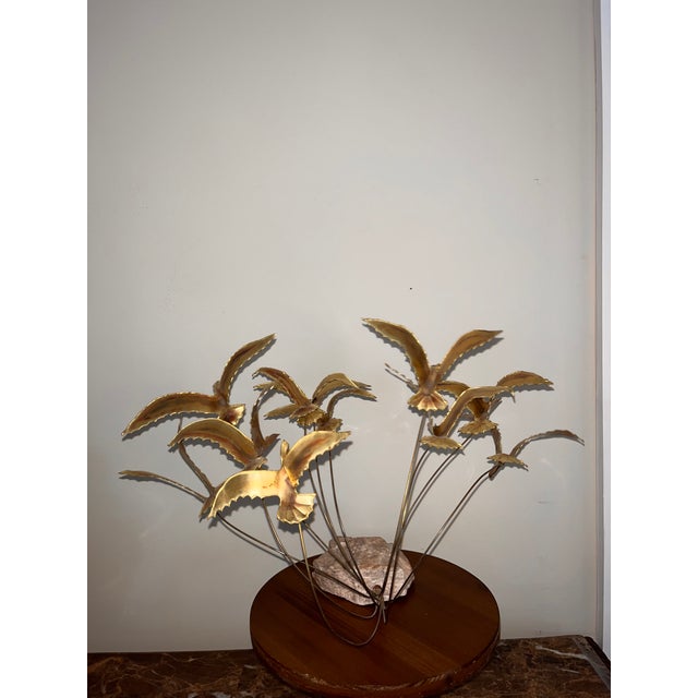 Gold 1960s Vintage Mid Century Brutalist Nautical Seagull Metal Art For Sale - Image 8 of 13