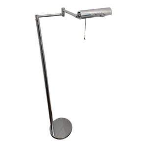 1970s Mid-Century Modern Swing-Arm Chrome Style After Koch & Lowy Floor Lamp