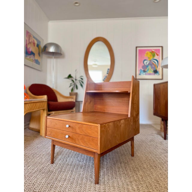 1960s A Stunning Walnut Night Stand by Kipp Stewart for the Drexel Declaration Line, Circa 1960s. For Sale - Image 5 of 12