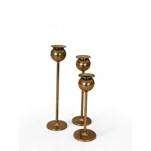 Tulip Candlesticks by Pierre Forssell for Skultuna, 1960s, Set of 3 For Sale - Image 4 of 11