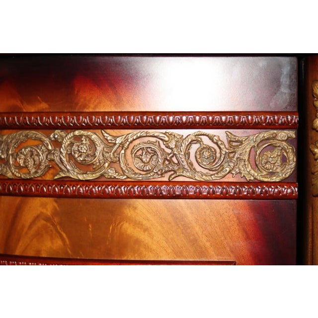 Late 20th Century Monumental Neoclassical Mahogany & Marble Sideboard / Credenza – 102” For Sale - Image 9 of 12