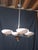 Pink Art Deco Chandelier in Chrome and Pink Opaline Glass, 1950s For Sale - Image 8 of 9