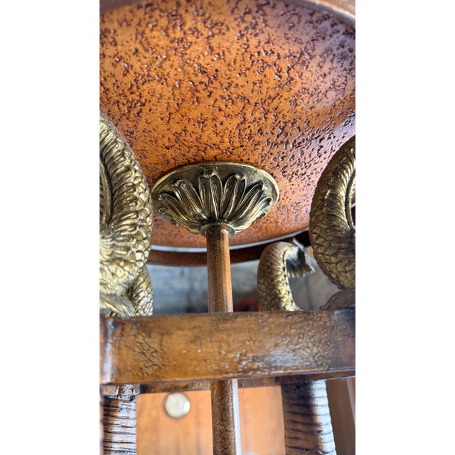 Monumental Maitland-Smith Faux Bamboo Brass Rams Head Torchère Floor Lamp For Sale - Image 12 of 14