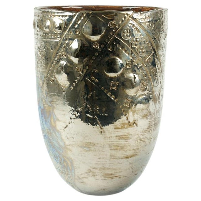 Platinum Luster Viel Vase by Deblona For Sale - Image 9 of 9