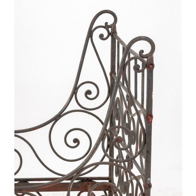 Metal French Wrought Iron Folding Campaign Bed For Sale - Image 7 of 8