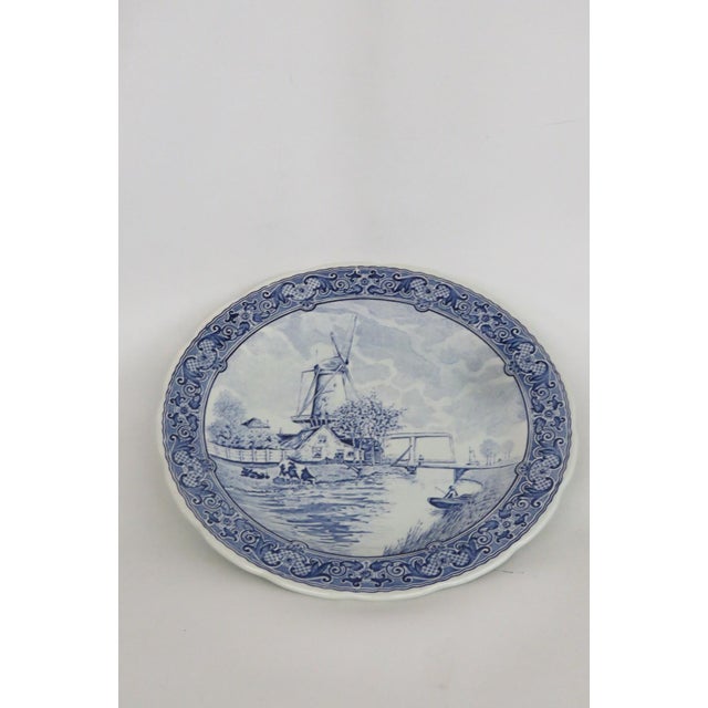 Boch Delfts Extra Large White Blue Porcelain Plate Royal Sphinx Holland 4896b For Sale - Image 18 of 18