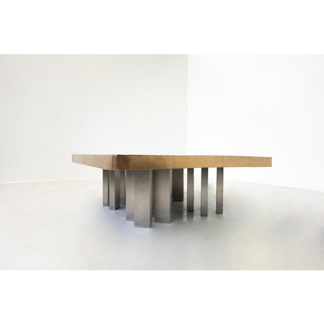Mid-Century Modern Coffee Table in Bronze, Belgium, 1970s For Sale - Image 6 of 11