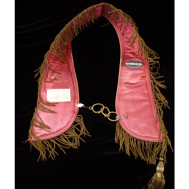 1880s Frank Henderson Knights Templar Officer's Collar Silk & Gold Bullion For Sale - Image 4 of 6