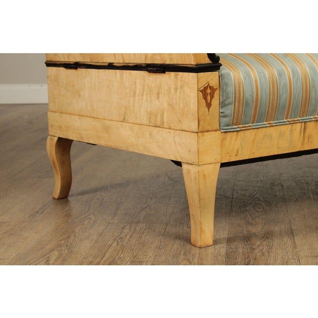 Antique Biedermeier Inlaid Flame Birch Sofa For Sale - Image 11 of 12