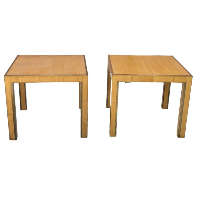 An elegant pair of square coffee tables made in Italy around the 1980s. The structure is characterized by clean, rigorous...