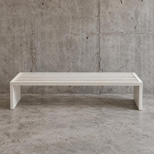Vintage Weighty Wooden Bench, 1980s For Sale - Image 4 of 5