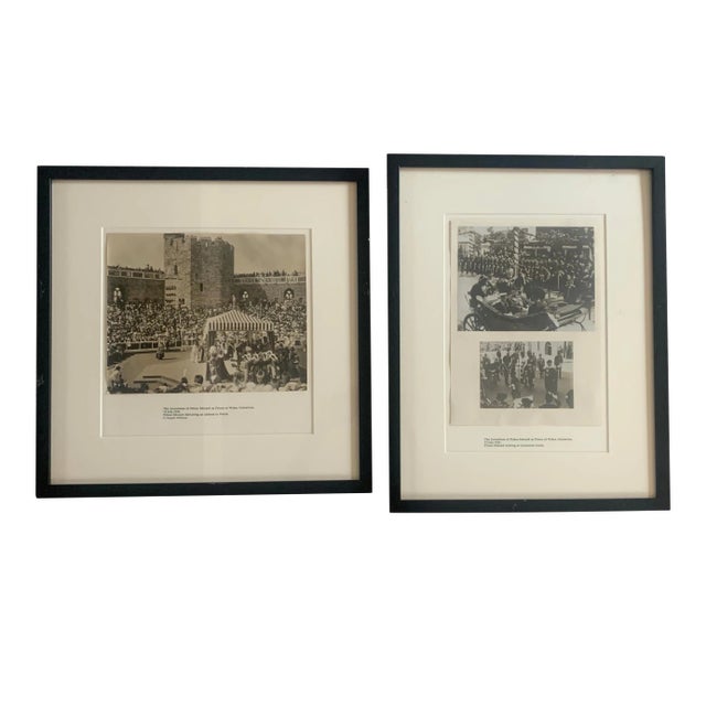 1911 Black and White Photographs of Prince Edward Delivering an Address in Welsh, Framed - a Pair For Sale