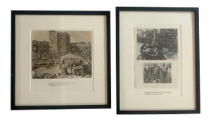 1911 Black and White Photographs of Prince Edward Delivering an Address in Welsh, Framed - a Pair