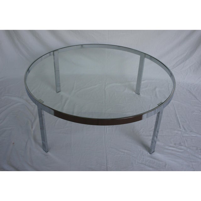 Milo Baughman Chrome & Glass Round Coffee Table Chairish