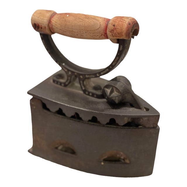 Late 19th Century Antique Mexican Cast Iron Coal Iron For Sale