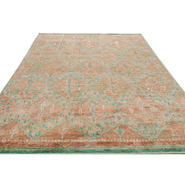 2010s Rug & Kilim’s Moroccan Style Rug in Orange With Blue and Green Geometric Pattern For Sale - Image 5 of 8
