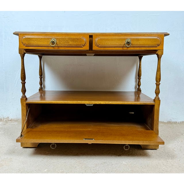 1980s Spanish Sideboard with Shelves and Six Drawers, 1980s For Sale - Image 5 of 14