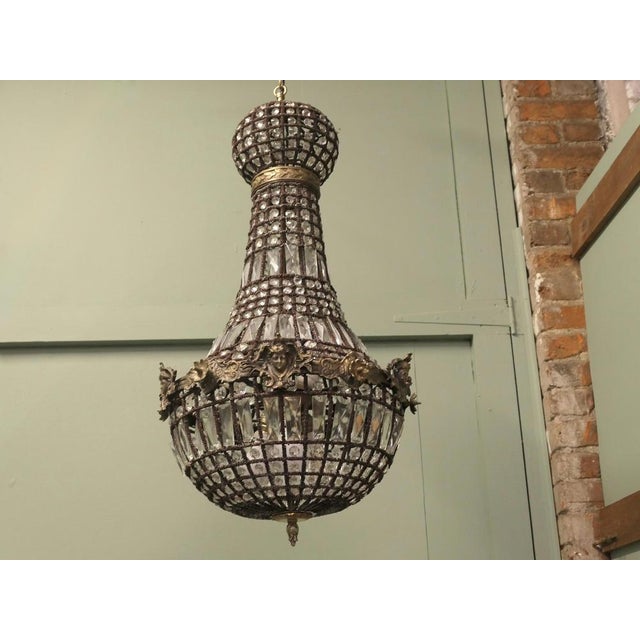 Glass Large French Empire Style Balloon Chandelier, 1920s For Sale - Image 7 of 8