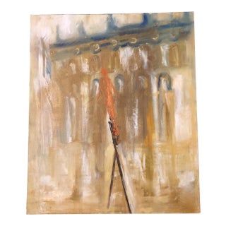 Original Abstract Surreal Painting by Hungarian Listed Istvan Csizmadia Ny Gallery For Sale