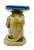 Vintage Majolica Ceramic Monkey Plant Stand – Blue & Green Glazed Chinoiserie / Hollywood Regency For Sale - Image 9 of 12