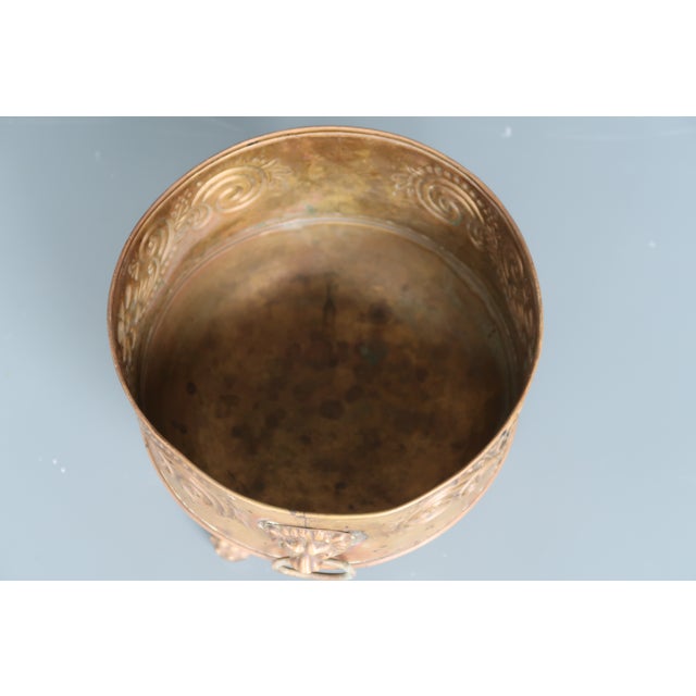 French French Large XIXth Century Antique Brass Table Planter For Sale - Image 3 of 3