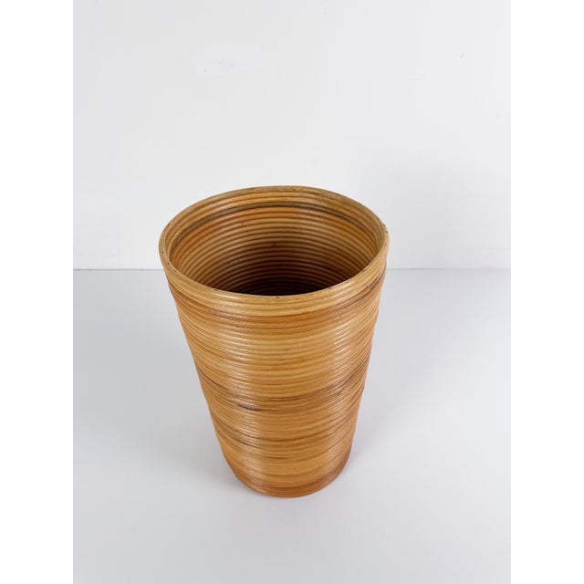 Rattan Canes Cylindrical Umbrella Holder, Italy, 1970s For Sale - Image 15 of 18