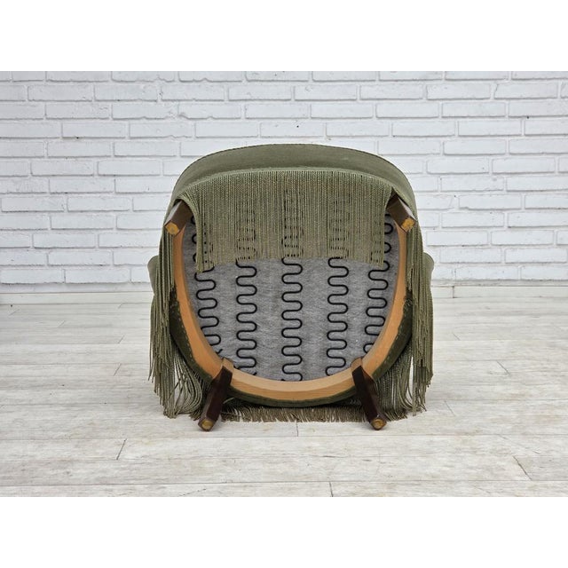 Danish Armchair in Green Furniture Velour, 1970s For Sale - Image 16 of 18