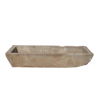 74" Inch Long Hand Chiseled Stone Trough 62 For Sale