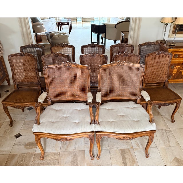 Set of 12 Caned Dining Chairs For Sale - Image 14 of 14