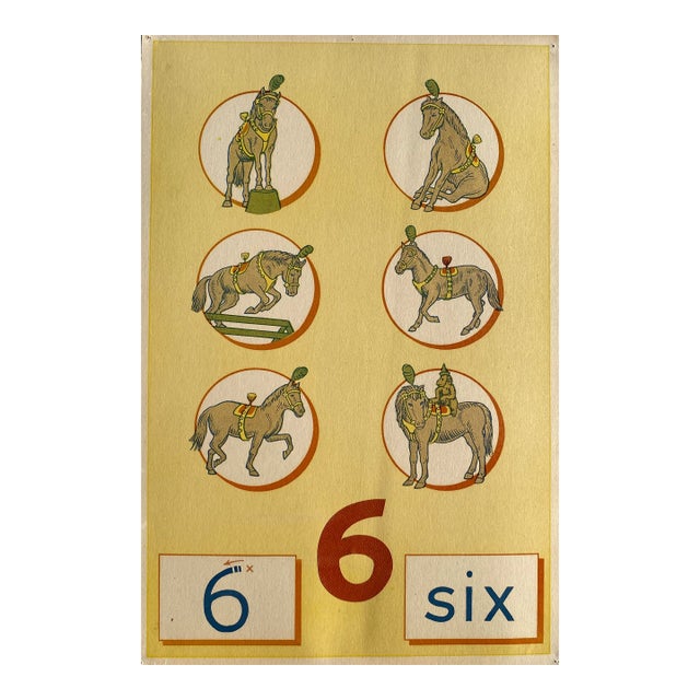 1960s Number 6 Counting Horses Print For Sale