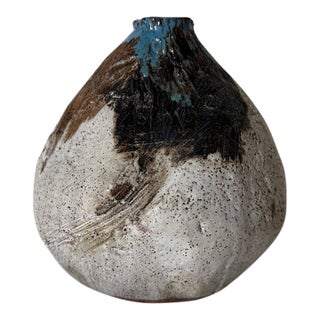 Vintage Organic Studio Art Pottery Ceramic Vase For Sale