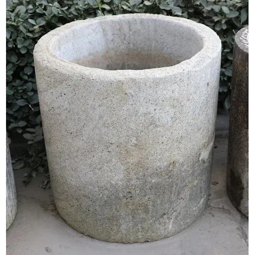 Old Chinese solid granite outdoor pot / planter. Each hand crafted and unique in natural coloring, grain, and...