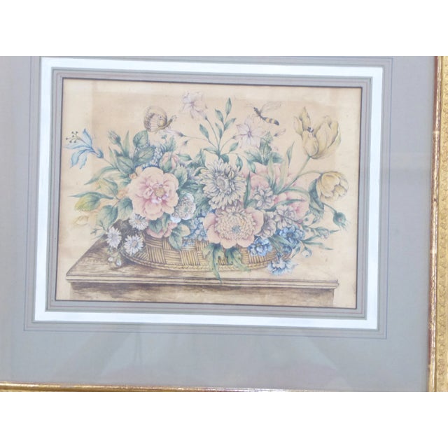 This pair of watercolors are matted and framed in 20th century gilded frames. They measure 15.5"H x 17.75"W.