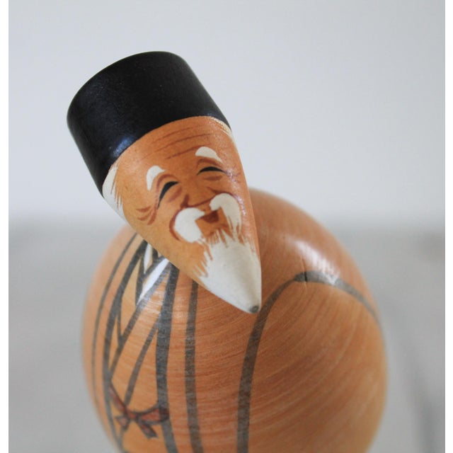 Wood Vintage Kokeshi Dolls Couple - A Pair For Sale - Image 7 of 11