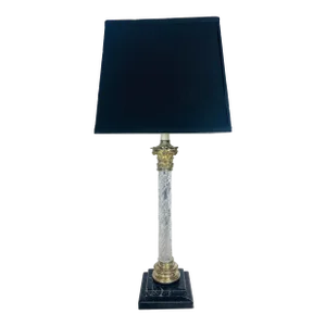 Elegant Cut Crystal and Silver Plate Classical Lamp by Waterford Crystal