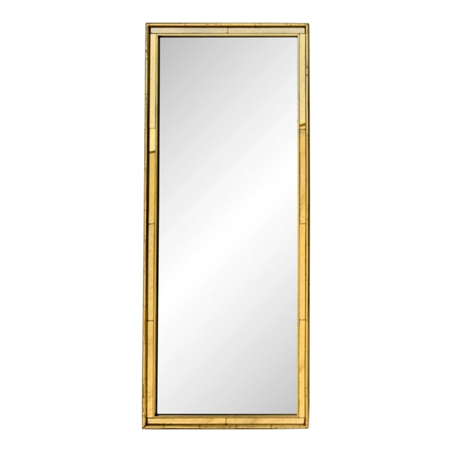 1960's LaBarge Faux Bamboo Gilt Mirror With Gold Mirrored Border For Sale