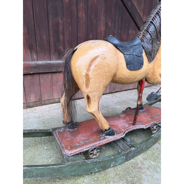 Antique Rocking Horse in Wood, 1940 For Sale - Image 15 of 18