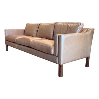 Mid 20th Century Danish Leather Sofa Attrib. Børge Mogensen For Sale