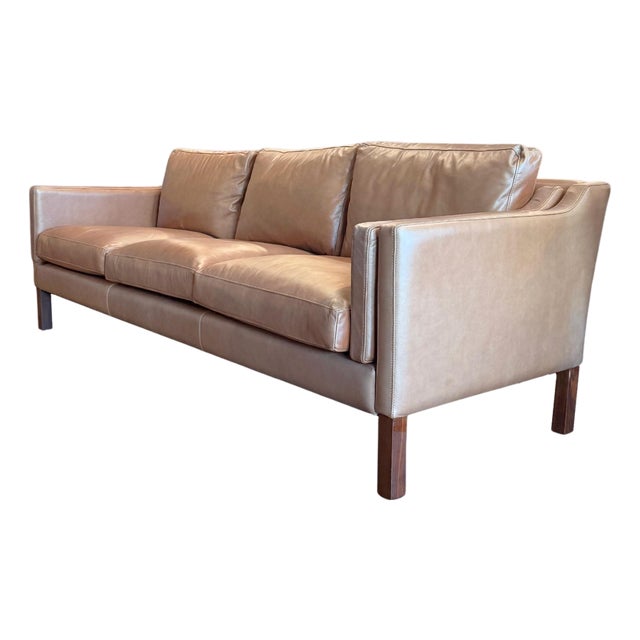 Mid 20th Century Danish Leather Sofa Attrib. Børge Mogensen For Sale