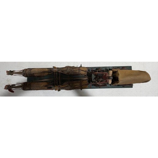 Late 19th Century 19thc Folky Covered Wagon With Four Horses For Sale - Image 5 of 8